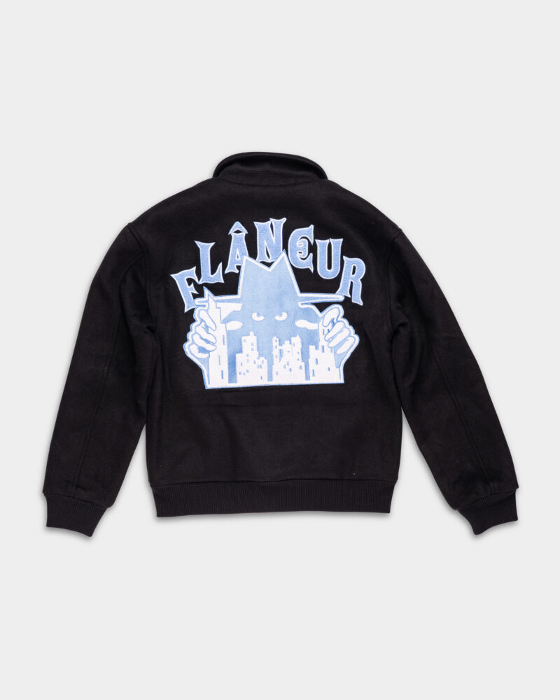 Flaneur Varsity Jacket Black F15002
