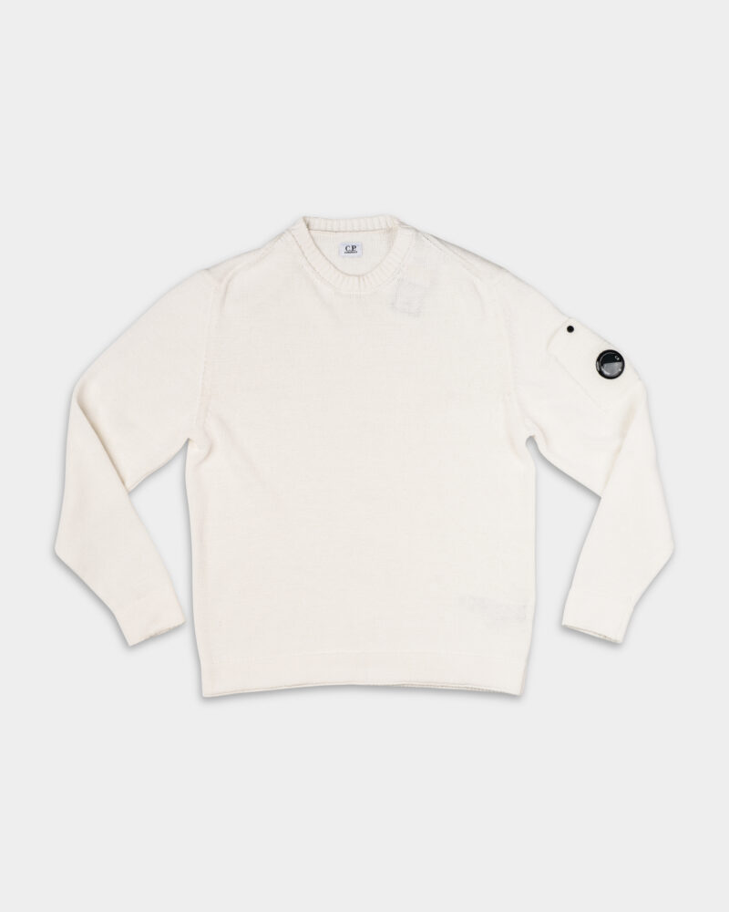 CP Company Men's Crew Neck Gauze White 18CMKN077A110058A 103