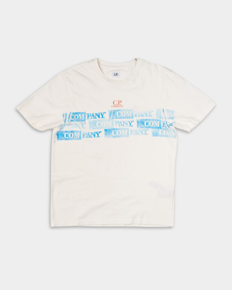 CP Company Short Sleeve T Shirt Gauze White 18CMTS309A005431G 103