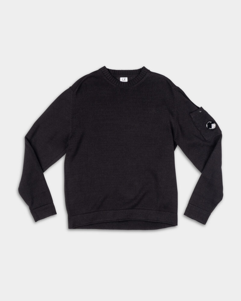 CP Company Men's Crew Neck Gauze Black 18CMKN077A110058A 999