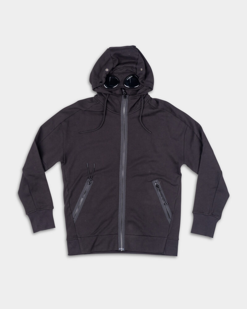 CP Company Hooded Open Sweatshirt Black 18CMSS028A005086W 999