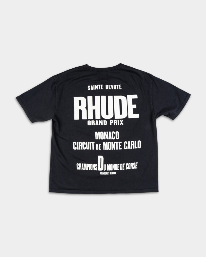 Rhude Men's Champion Du Monde Tee Vintage Black RHSS25TT14012 2306