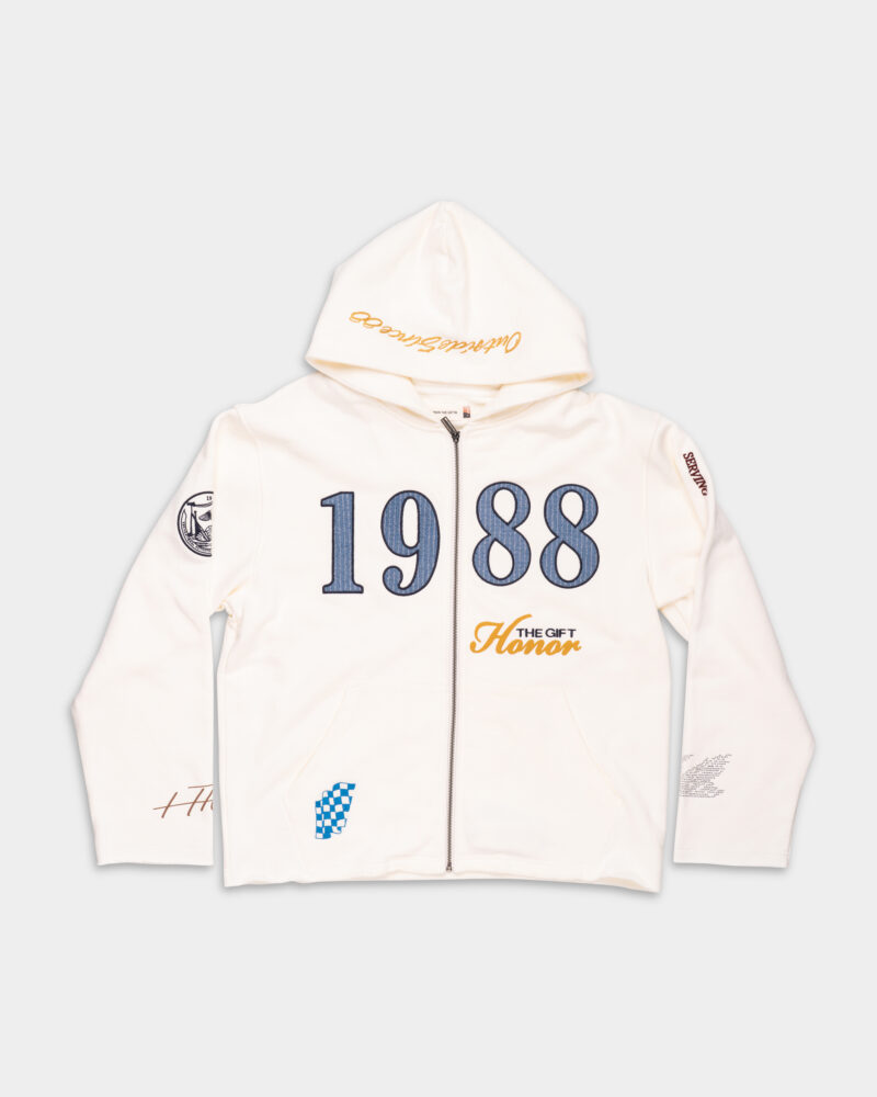 Honor The Gift Men's 1988 Full Zip Hoodie White HTG250150 WHT