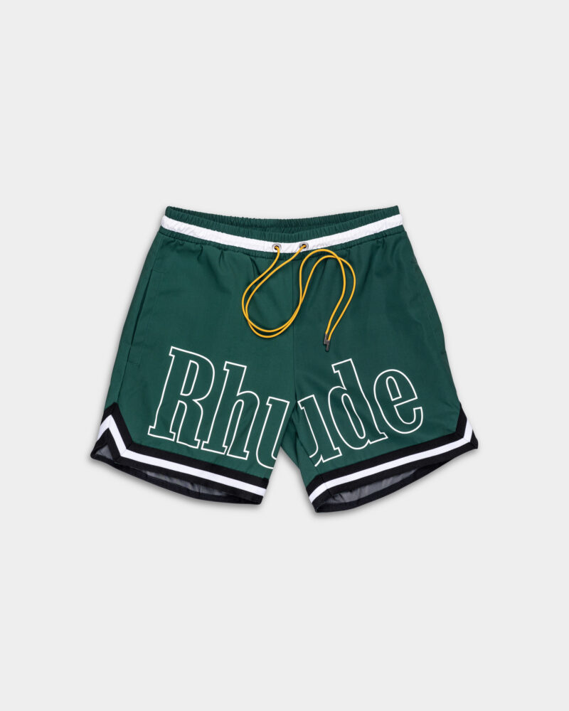Rhude Men's Logo Basketball Swim Short Forest Green/Black/White RHSS25SH03016 3032