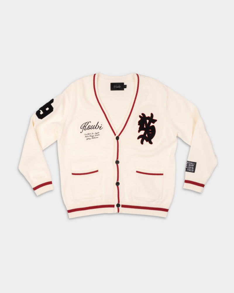 Ksubi Men's Knitted Playoff Cardigan Ecru MSP25KW003 BEI