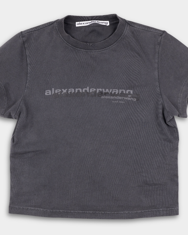 Alexander Wang Shrunken Tee Washed Black 1CC3251103 011