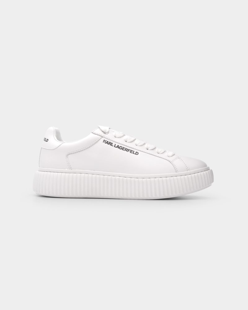 Karl Lagerfeld Men's Kaprika Long Logo Lace White Lthr/Mono | KL24220-01W