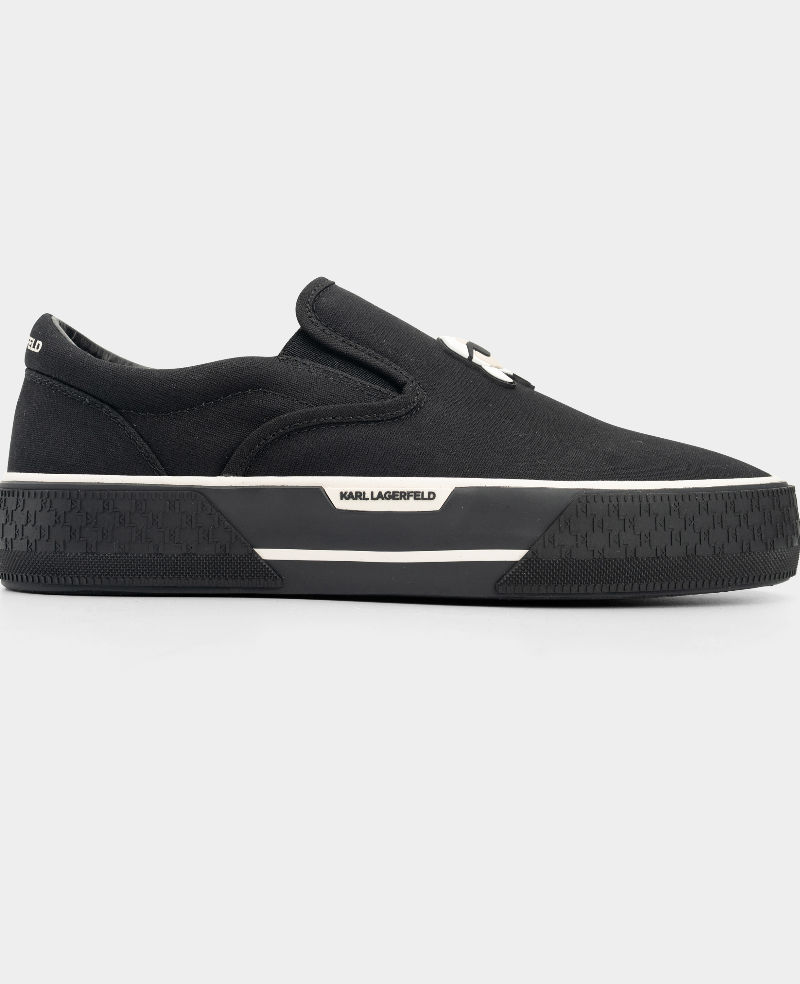 (Core) Karl Lagerfeld Men's Kampus Max NFT Slip On Black Canvas Mono | KL95004A-90X