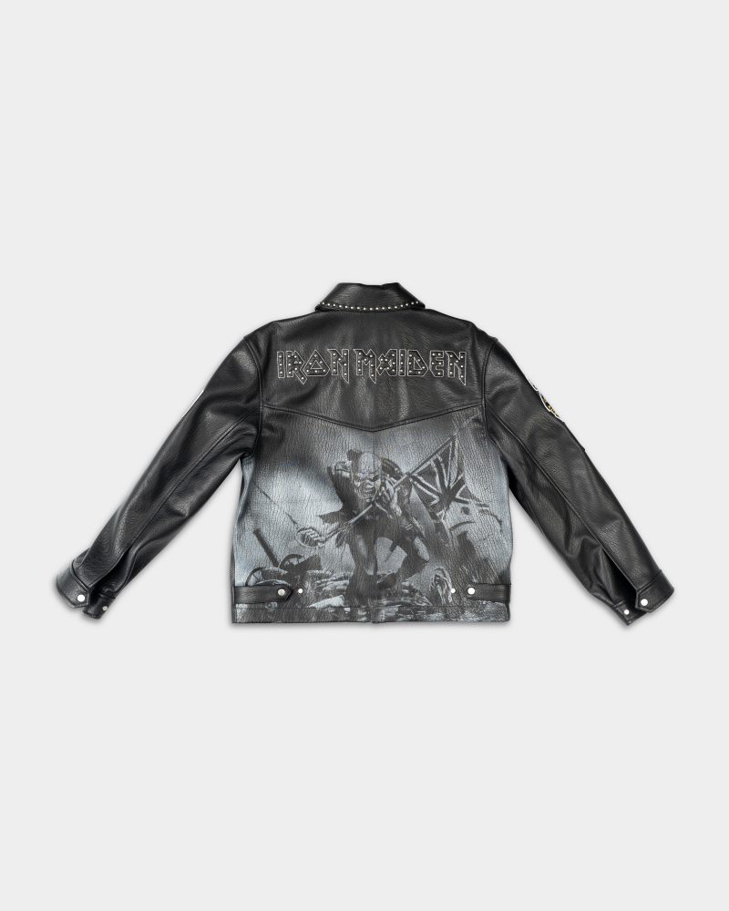 Represent Men's Iron Maiden x Tropper Leather Jacket | MLM100576-01-Jet Black
