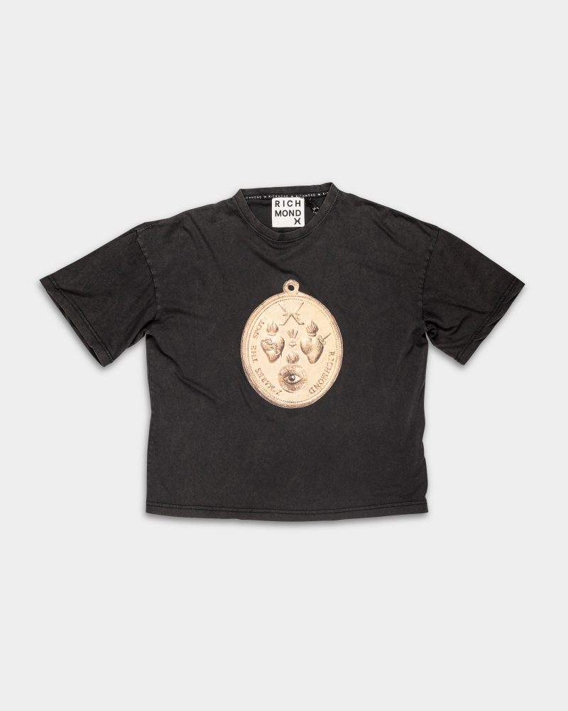 John Richmond Men's T Shirt Samat| UMA25173TSP8- Black Acid