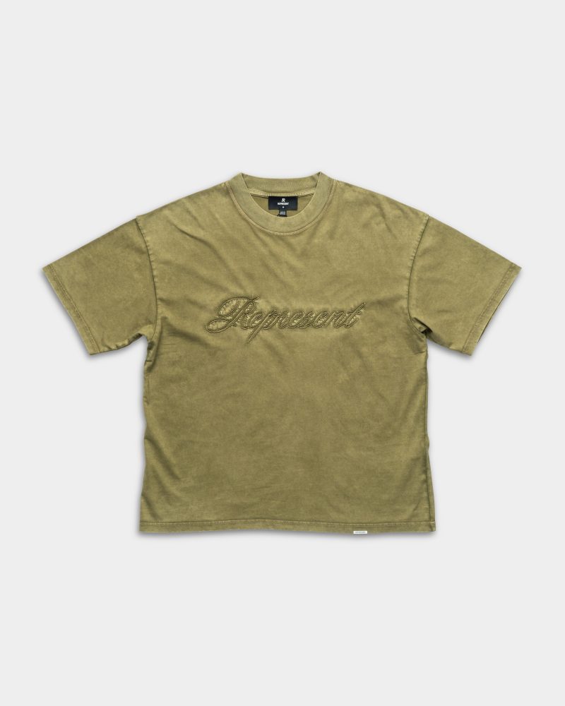Represent Men's Reverse Applique T Shirt | MLM100161-56-Vintage Khaki