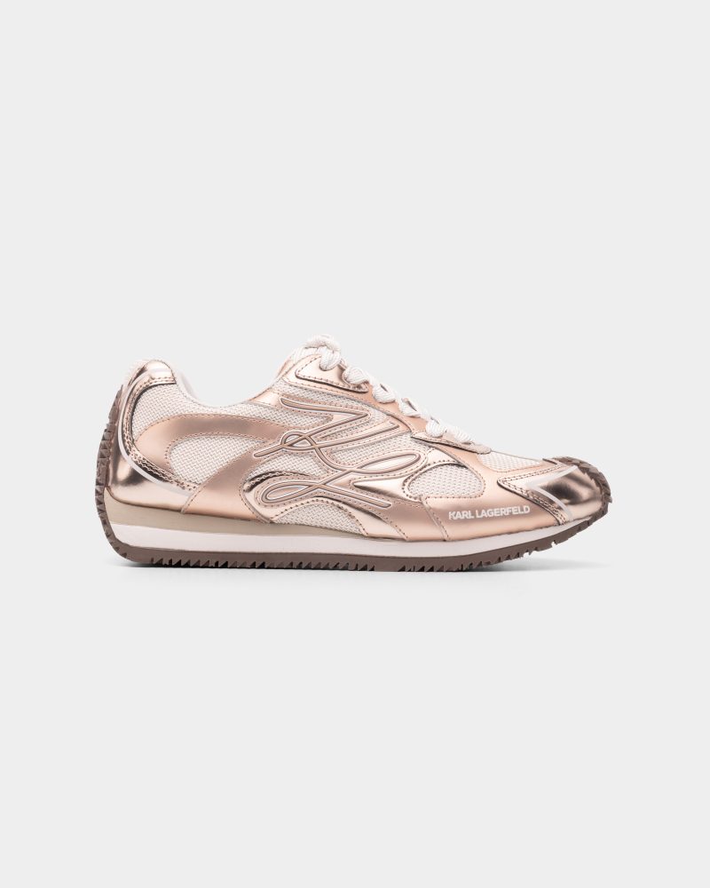 Karl Lagerfeld Ladies Velocette Autograph Overlay Rose Gold Lthr & Textile | KL63925-4RG