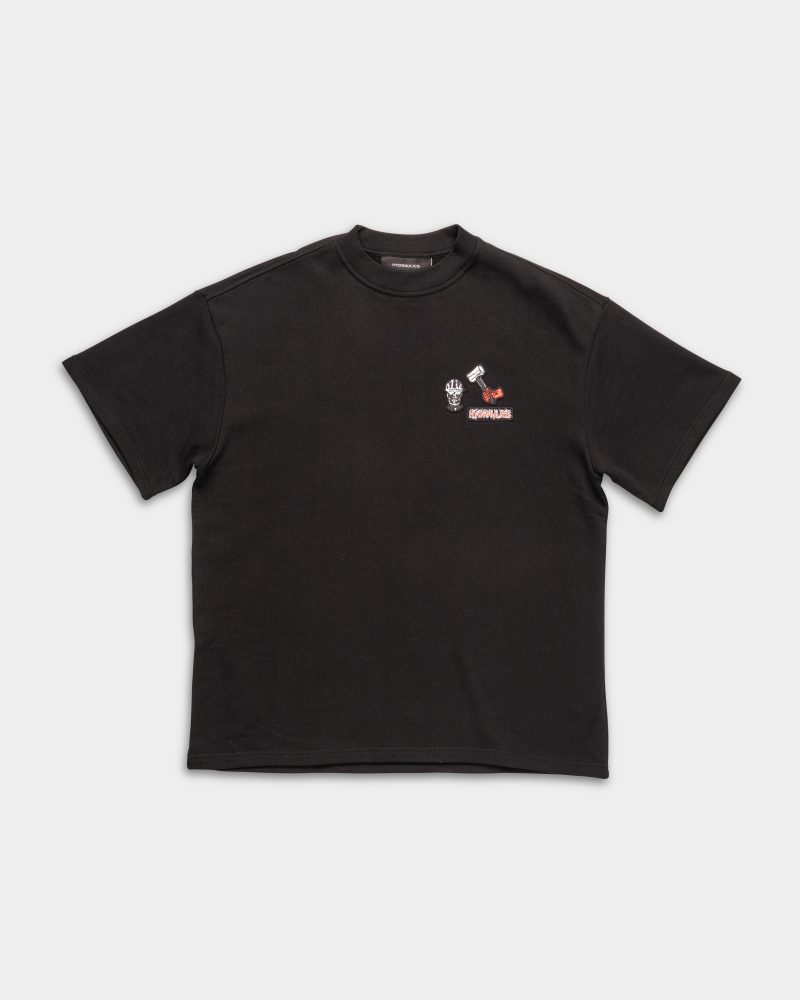 Hydraulics Men's The Creators Badge Oversized Fleece T Shirt Black |