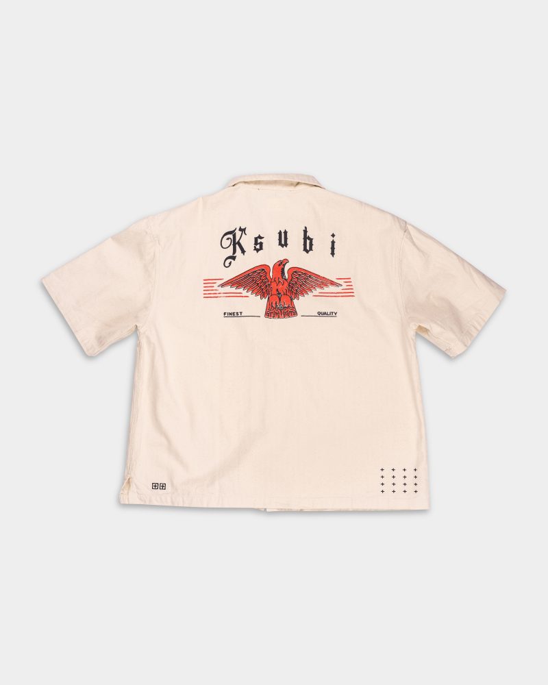 Ksubi Men's Woven Truckstop Diner SS Shirt Natural | MFA25SH012-WHT