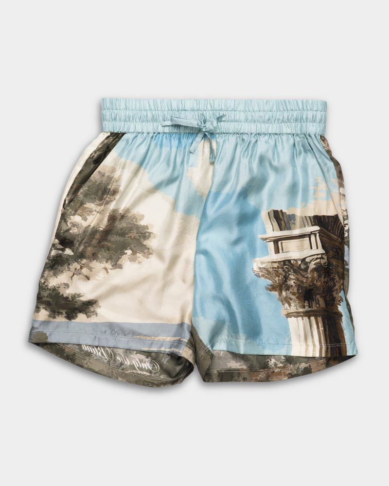 Only The Blind Echoes Of Angels Silk Shorts Blue | OTB-BS1631