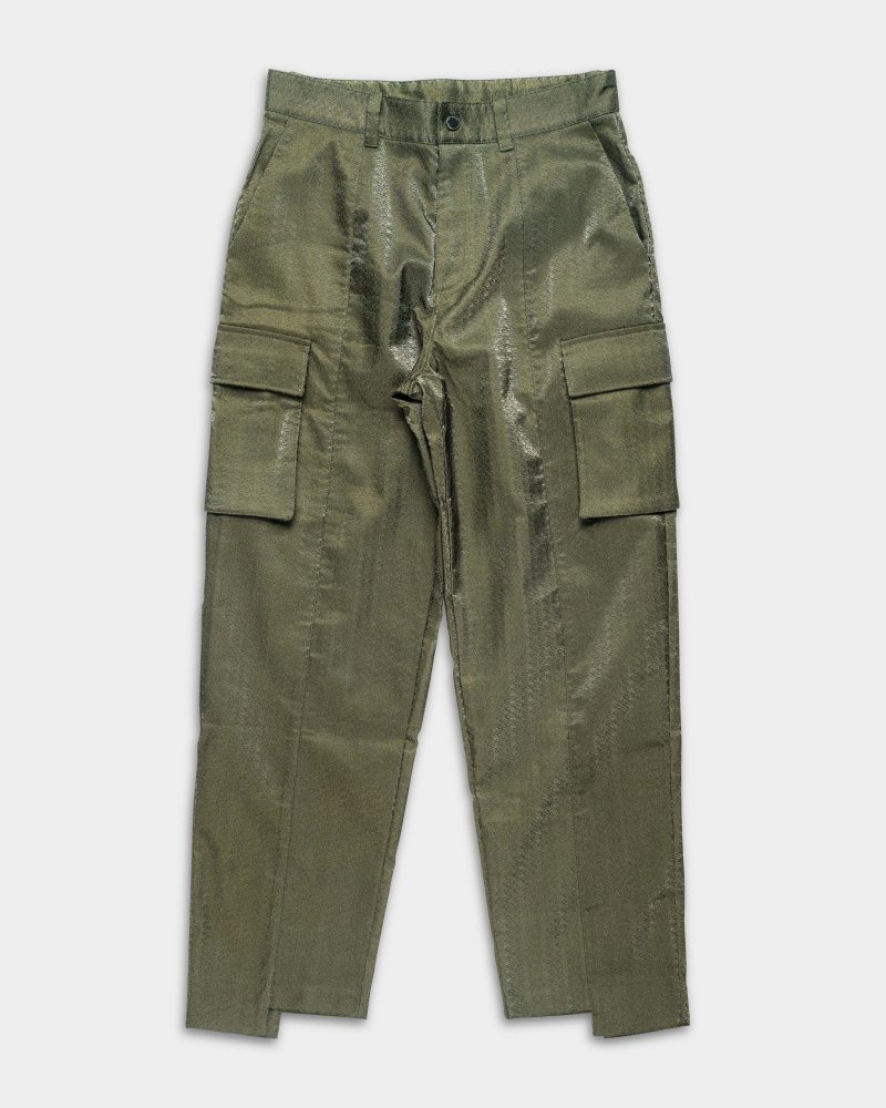 Only The Blind Iridescent Green Embroidered Pants | OTB-BC1655
