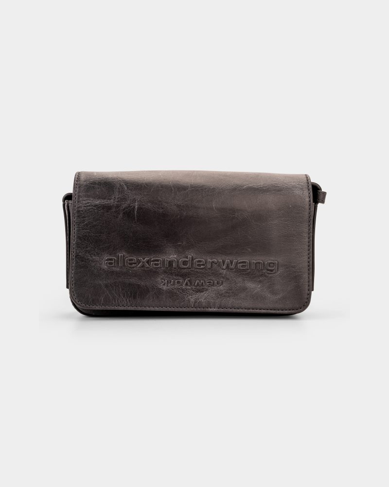 Alexander Wang Punch Flap Crossbody Distressed Grey Smoke | 20126X02L-038
