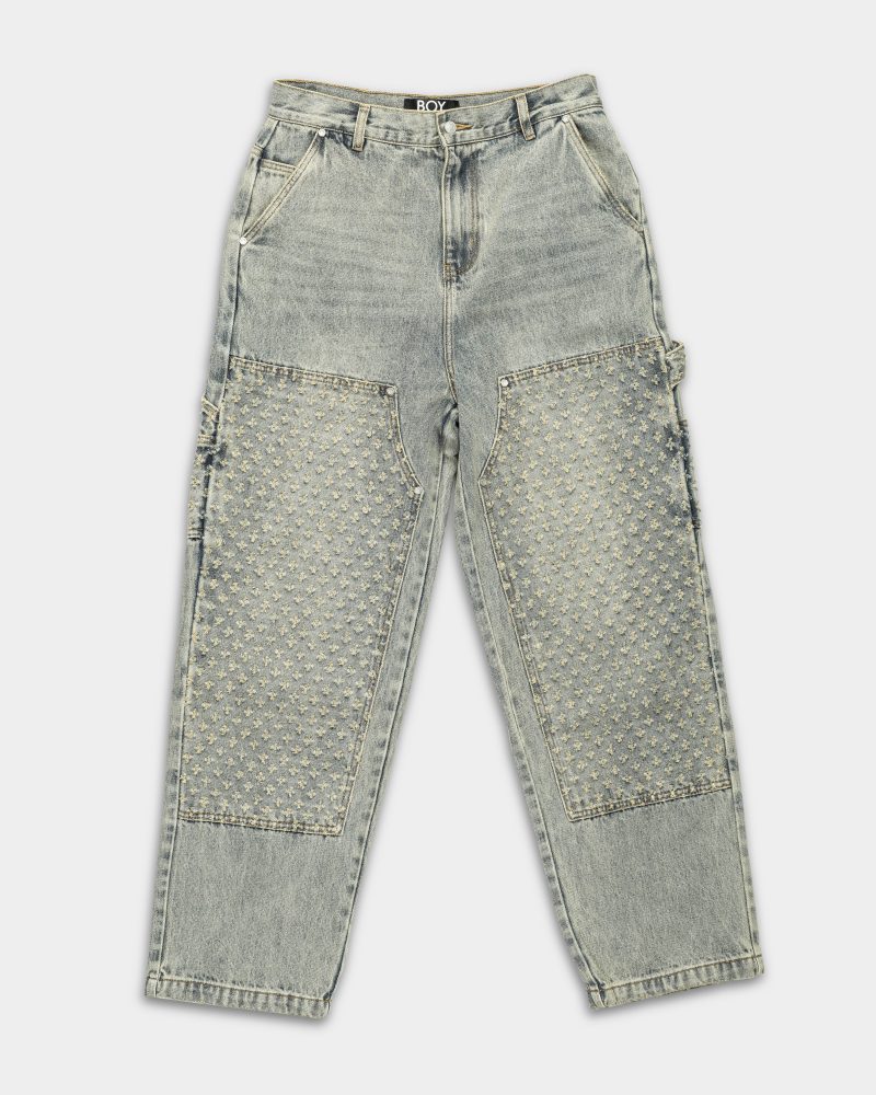 BOY London Men's Laser Distressed Denim Trouser Blue |