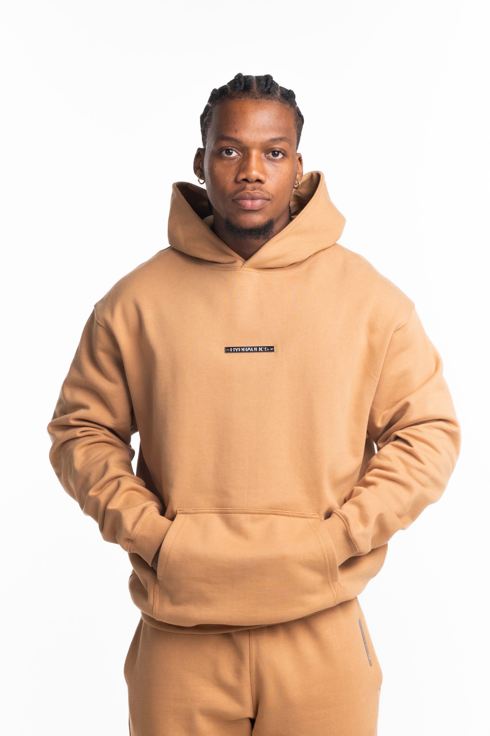 Hydraulics Steel Badge Hoodie Tan | - Hydraulics Stores