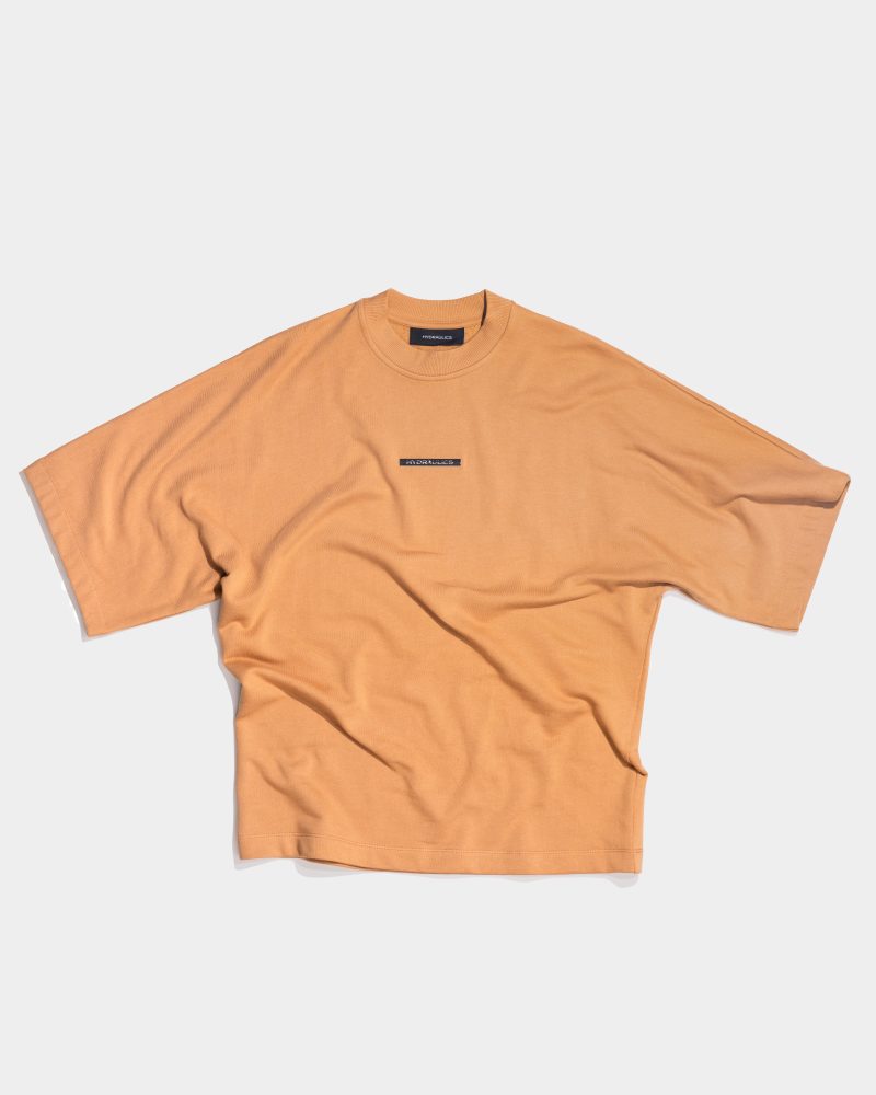 Hydraulics Metal Badge Fleece Super Oversized Fit T Shirt Tan |