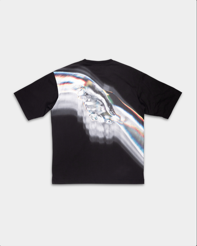 Filling Pieces Men's T Shirt Boxy Handshake Rhythm Black | 422520501242-130
