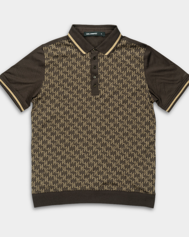 Karl Lagerfeld Men's Polo Brown/White | 7450075612-491