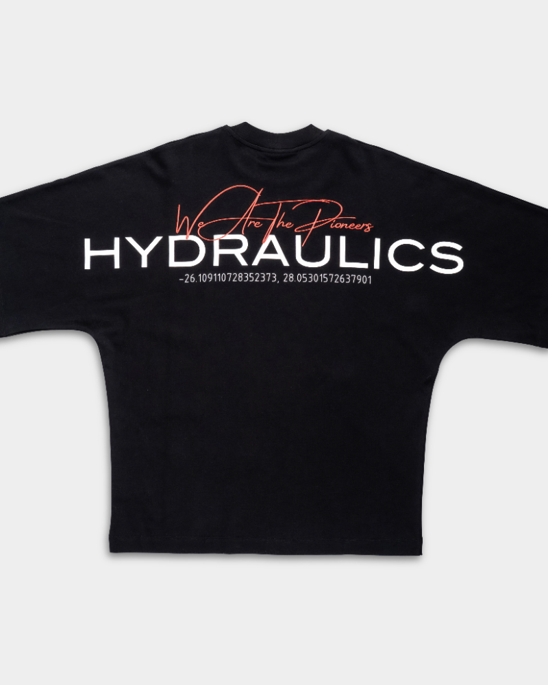Hydraulics Men's We Are The Pioneers Co-ordinates Super Oversized T Shirt Black |