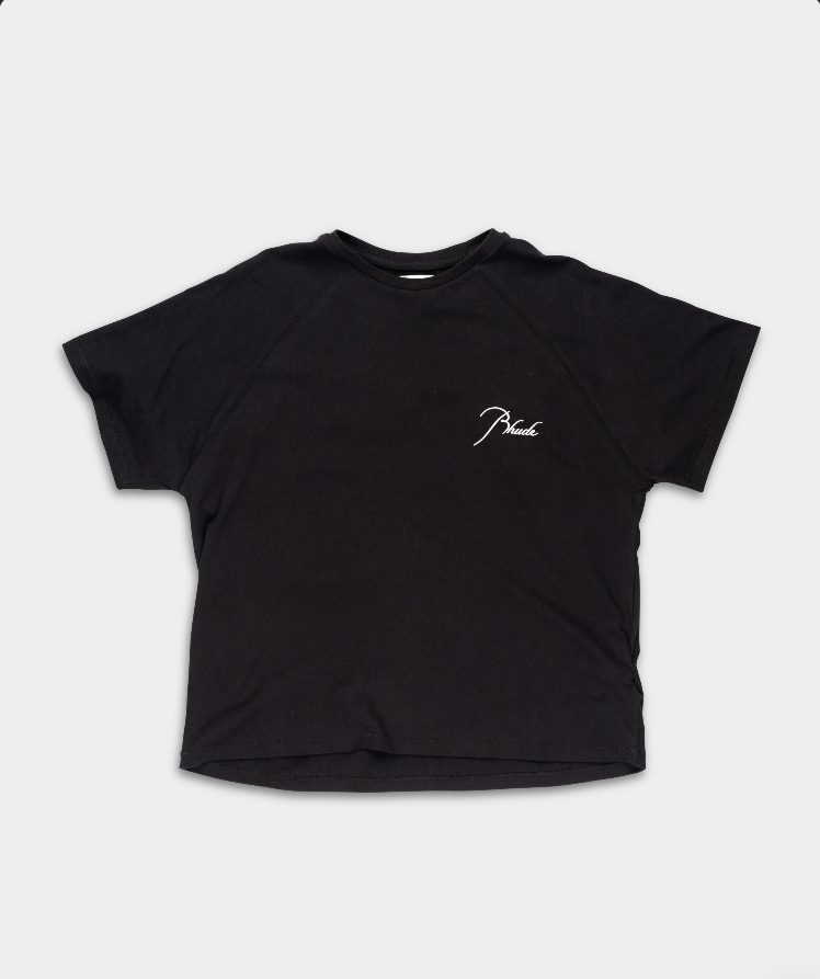 Rhude Men's Classique Raglan Tee Black/White | RHFW25TT09012-1014