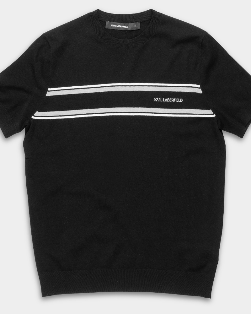Karl Lagerfeld Men's Knit Crewneck Black | 6550105613-990